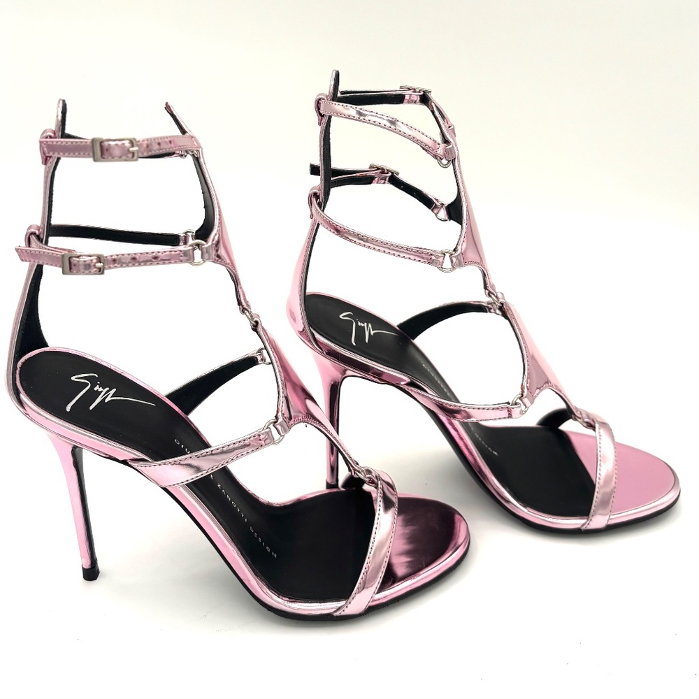 Custom Giuseppe Zanotti Azalea Metallic Strappy Stiletto Sandal - Picture 3 of 7